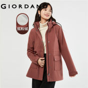 GIORDANO Polar Fleece-Lined Women's Windbreaker Jacket with Detachable Hood