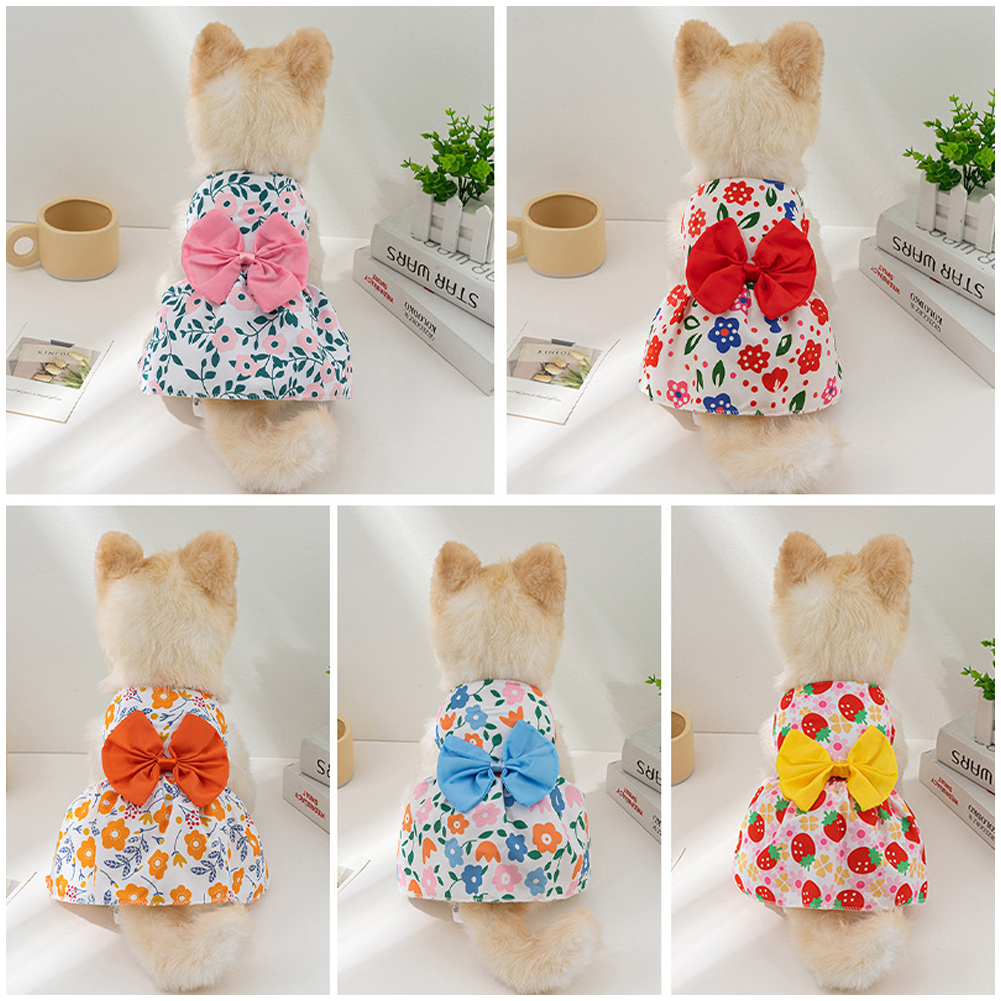 Juanya xuân hè mèo Đầm công chúa Pet hướng dương váy quần áo thú cưng thoải mái mềm puppuy chó mèo Ăn mặc