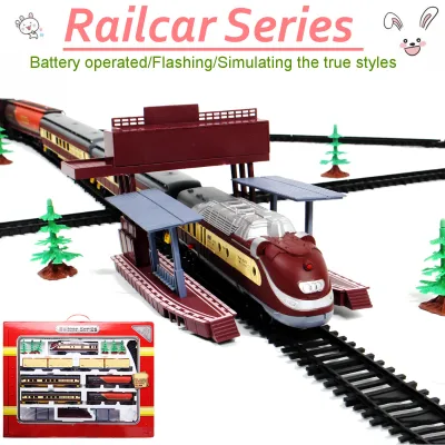 Large Electric Modern Train RAIL Vehicle Kids Toy Set Track Operated Carriages toys