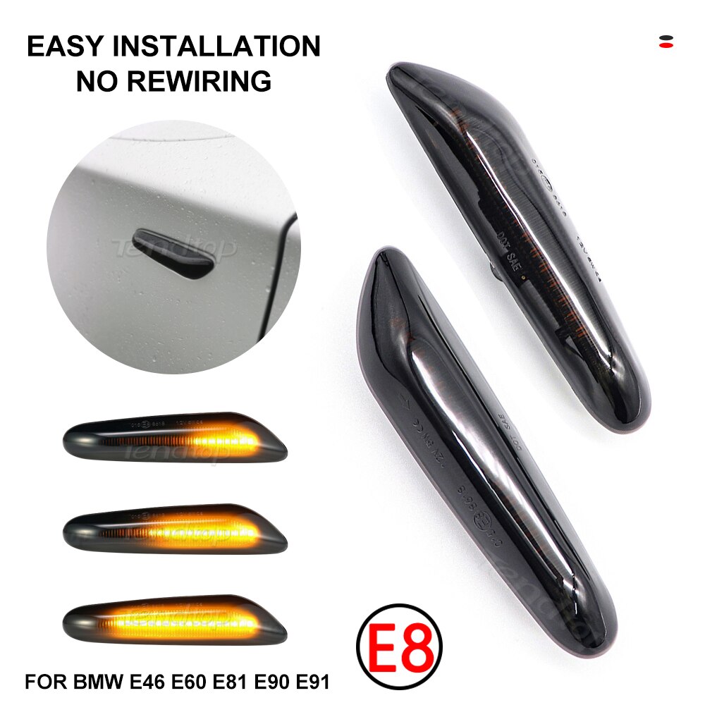 Led Dynamic Side Sign Lights Đèn tín hiệu rẽ Chuỗi nhấp nháy cho BMW E84 E90 E91 E60 E61 E46 02-05 E92 E93 E81 E82 E83 E88
