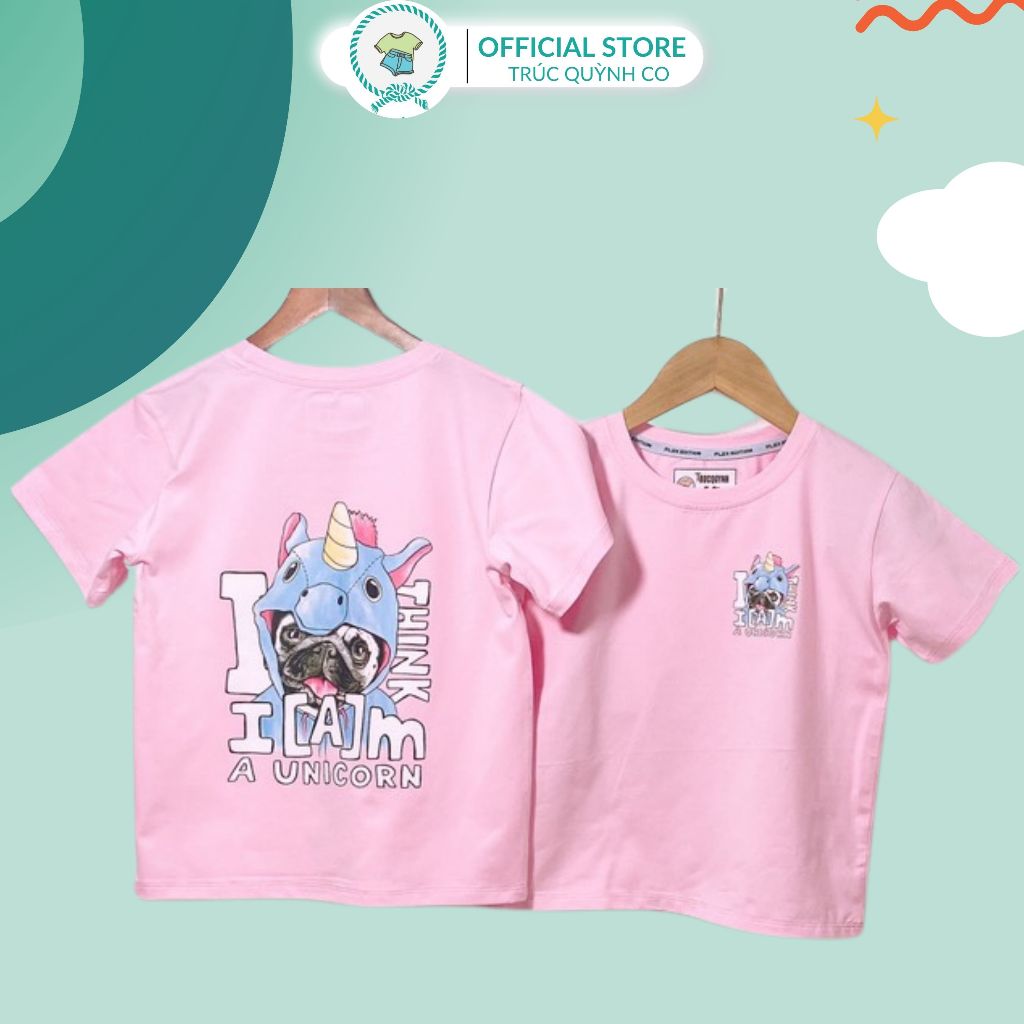 Áo thun bé gái Unicorn & Pug - Áo Thun Bé Gái Cotton Cao Cấp Vải mềm Mại, An Toàn cho bé(12-33kg) - 5