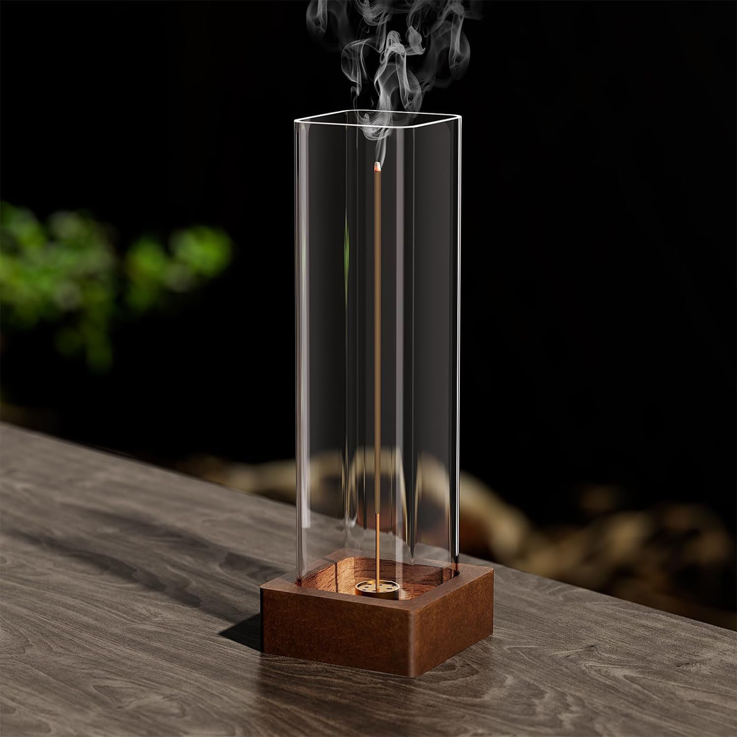 VTXNS Ash Catcher Incense Burner Wooden Upside Down Incense Stick Holder Removable Incense Tray Home Ornament