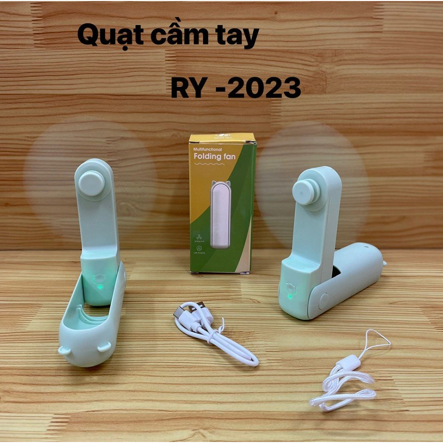 Quạt cầm tay RY-2023. Quạt mini cầm tay gấp gọn DELADEP 3 chế độ gió