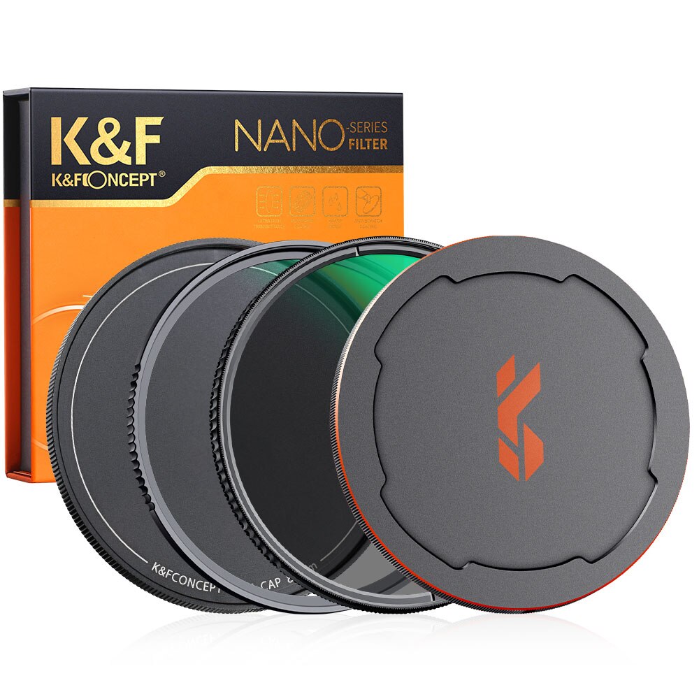 K & F Concept 67/72/77/82Mm 2 Trong 1 bộ lọc Mcuv + Bộ Lọc máy ảnh CPL HD Chống Thấm Nước Chống Xước Với Nắp ống kính kim loại & túi lưu trữ