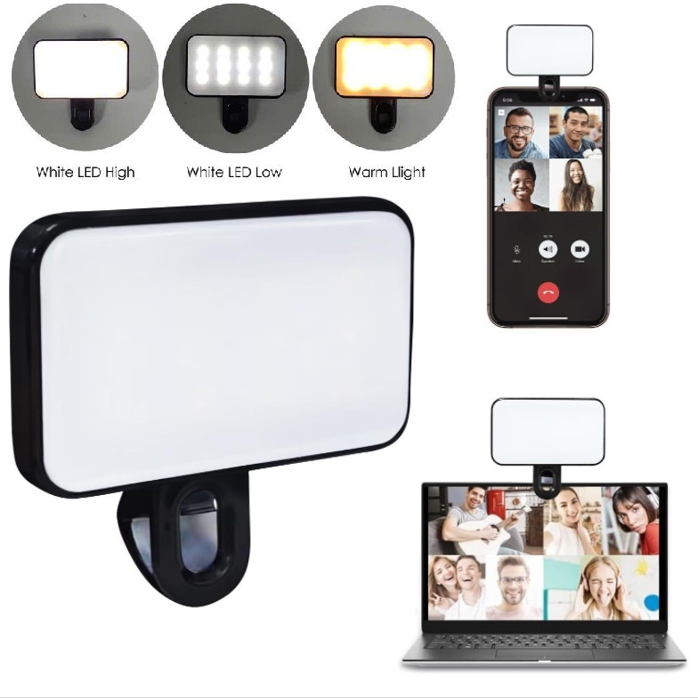 Đèn led selfie kẹp điện thoại trợ sáng 3 chế độ ánh sáng hỗ trợ chụp hình ảnh quay video tiện dụng (tuandeptrai241091)