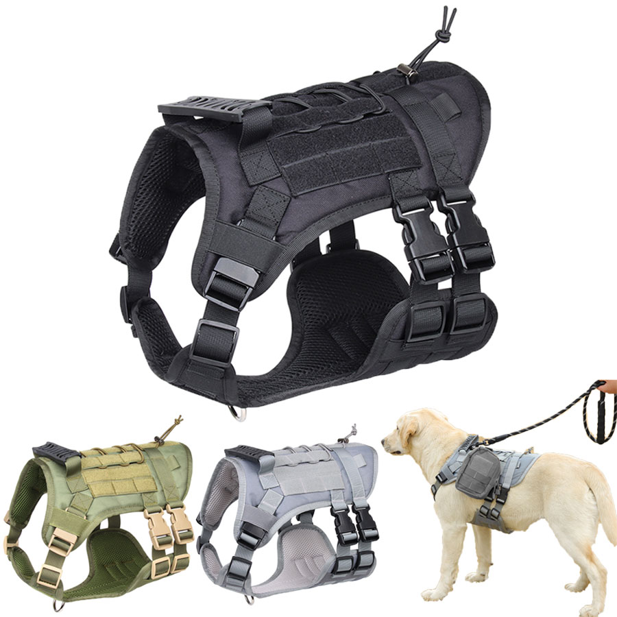 Tactical Dog Harness Multifunction Harness Dog No Pull Dog Vest For Labrador Golden Retriever Durable Pet Supplies