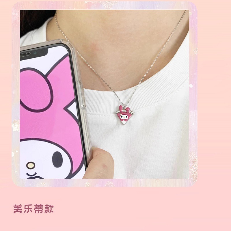 Cocojewelry 5 cái Sanrio Vòng cổ nam châm động vật hoạt hình Mặt dây chuyền Câu Đố bạn gái Bộ vòng c