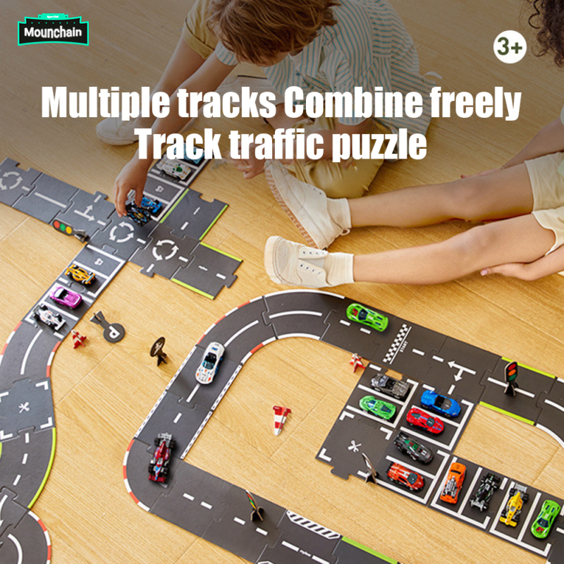 Puzzle Car Track Set For Kids DIY Construction Race Tracks Engineering Educational Toy Gifts For Boys Girls ราคา 437 บาท*ส่งฟรี