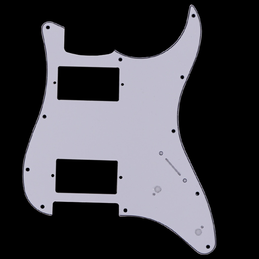 HH 11-Hole Electric Guitar Pickguard Pick Guard for ST/Sq Style Guitar Parts, 3Ply White