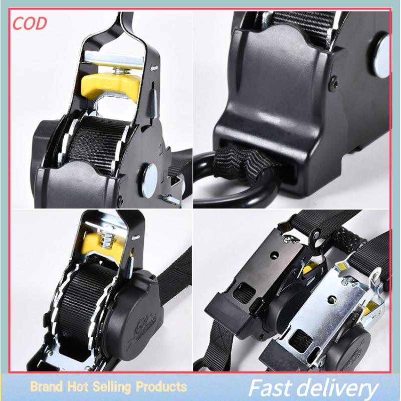 [COD]PkYeG💖💖💖 2ชิ้น1500lbs เฟืองล้อลากอัตโนมัติแบบพับเก็บได้3.3เมตรกระเป๋ารถจักรยานยนต์สำหรับงานหนัก ราคา 393 บาท*ส่งฟรี