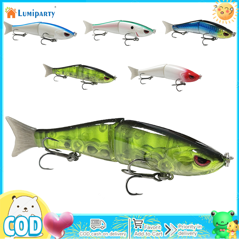 Lifelike Lure Bait Fishing Lures For Bass Trout Perch 2-Jointed Swimbait Hard Bait Fishing Gear With 2 Trible Hook 18.5g For Outdoor Freshwater Saltwater Fishing ราคา 141 บาท*ส่งฟรี