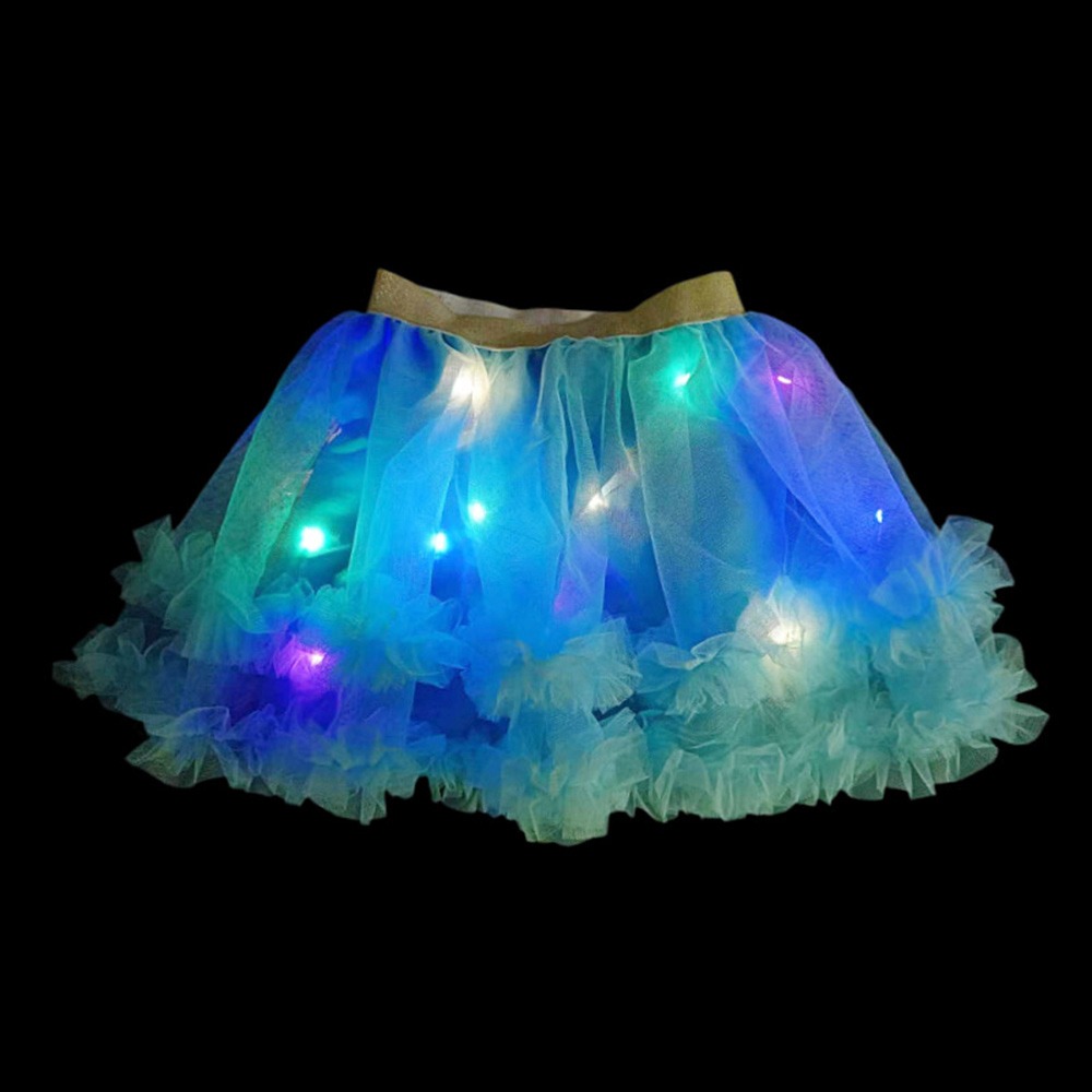 QUNJINGCH Đèn LED Váy nhảy Giáng sinh Thắp sáng Váy công chúa ballet Thời trang Đồ dùng tiệc tùng Tutu phát sáng Trẻ em - 6