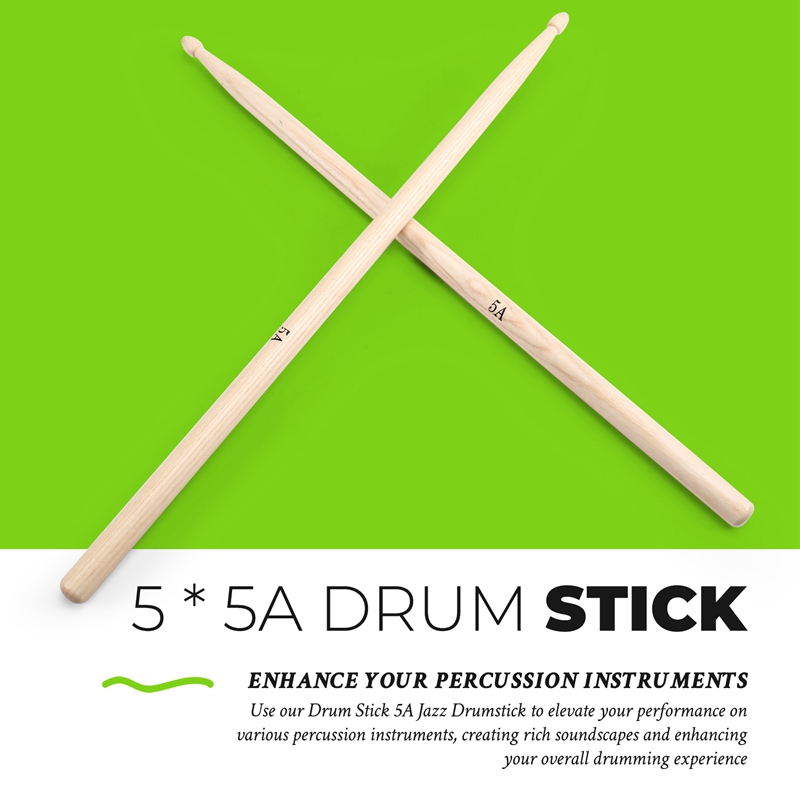 【Latest model】Drum Stick 5A Jazz Drumstick Stick Jazz Drumstick Stick Practice Teaching Solid Wood Drum Stick Wood Drum Stick Drum Stick for Kids Percussion Instruments ราคา 545 บาท*ส่งฟรี
