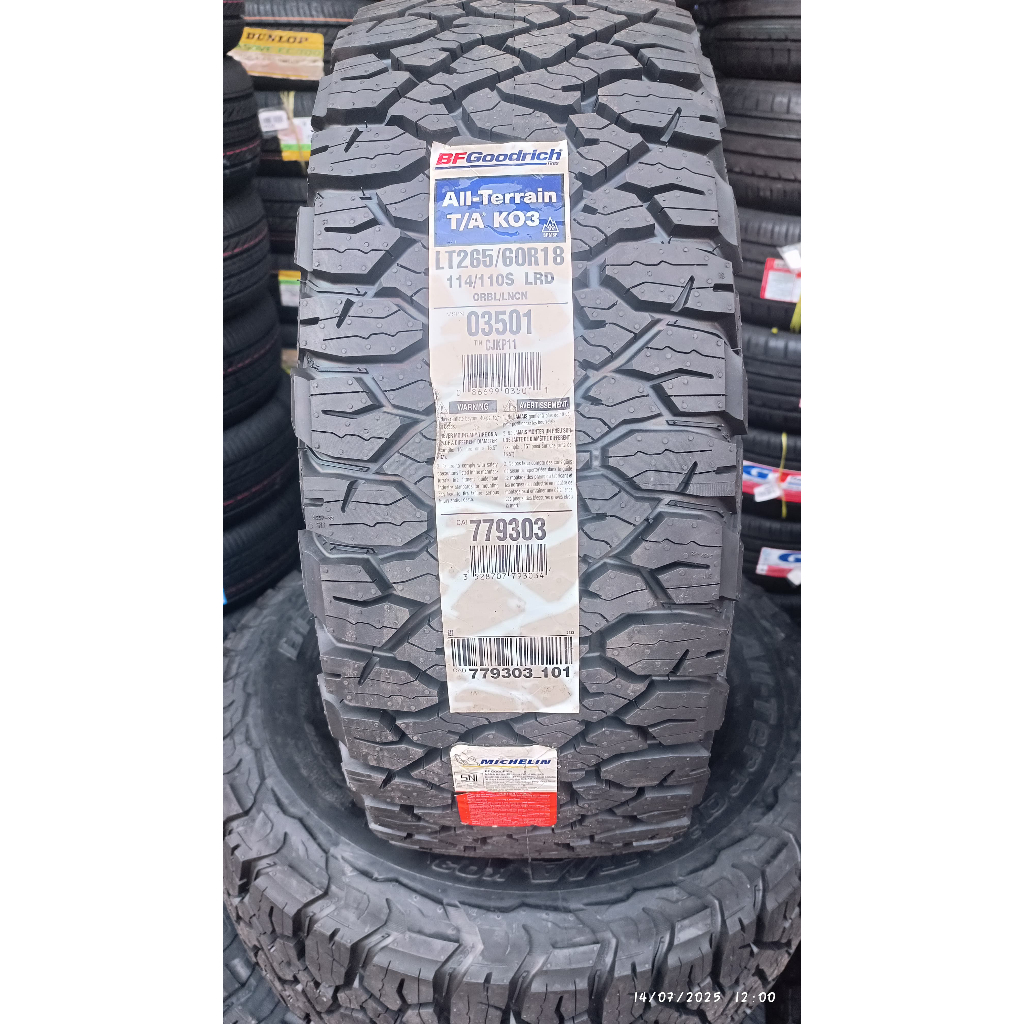 BFGoodrich All-Terrain T/A KO3 265/60 R18 – Pajero Sport, Fortuner, Hilux, Triton, Ranger, Everest Harga 7,520,000 rupiah*Gratis Ongkir