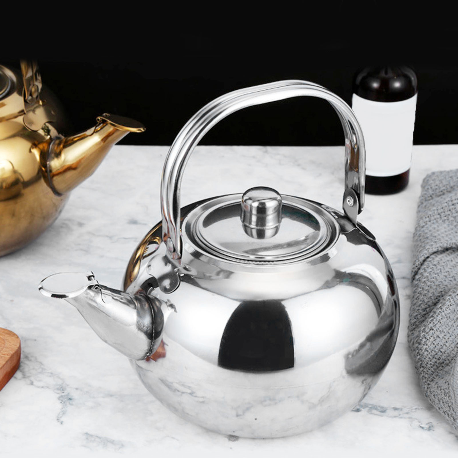 Ấm đun trà Ấm nấu nước pha trà bằng thép không gỉ bền teakettle cho văn phòng nhà cửa