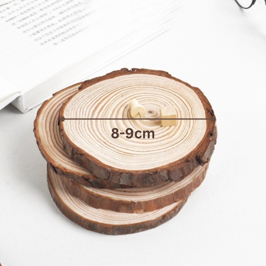 Lát gỗ thông vintage, lát gỗ decor, trang trí giáng sinh- Đế gỗ 8-9cm làm cây thông noel mini lót cốc, phụ kiện chụp ảnh