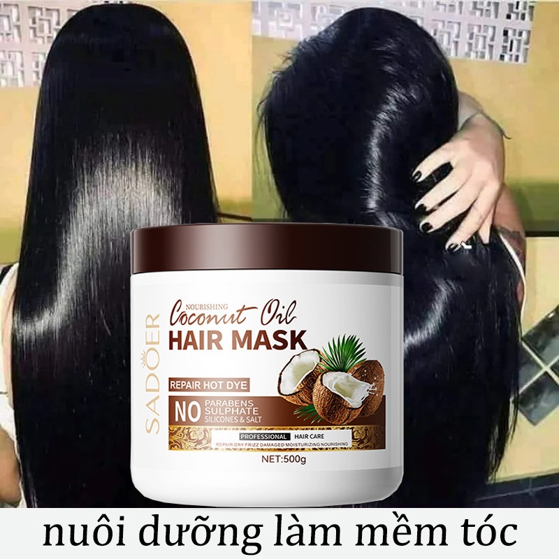 Kem ủ tóc Mặt nạ tóc keratin 500g ủ tóc phục hồi hư tổn khô xơ dưỡng mềm mượt Giảm gãy rụng và ngăn ngừa rụng tóc