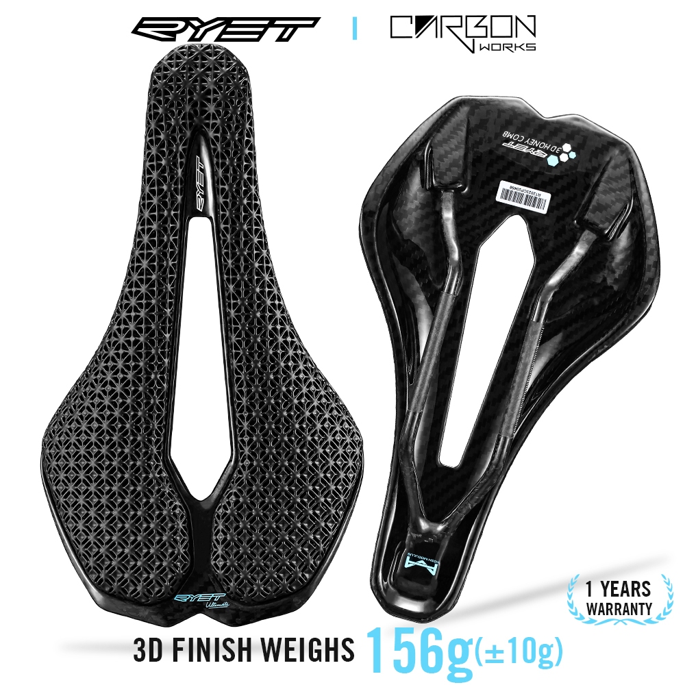 2024 RYET Carbon 3D Printed Bike Saddle Ultralight Road MTB Seat Parts Racing 7x9mm 156g Seating Cushion Cycling Bicycle Accessories ราคา 1,899 บาท*ส่งฟรี