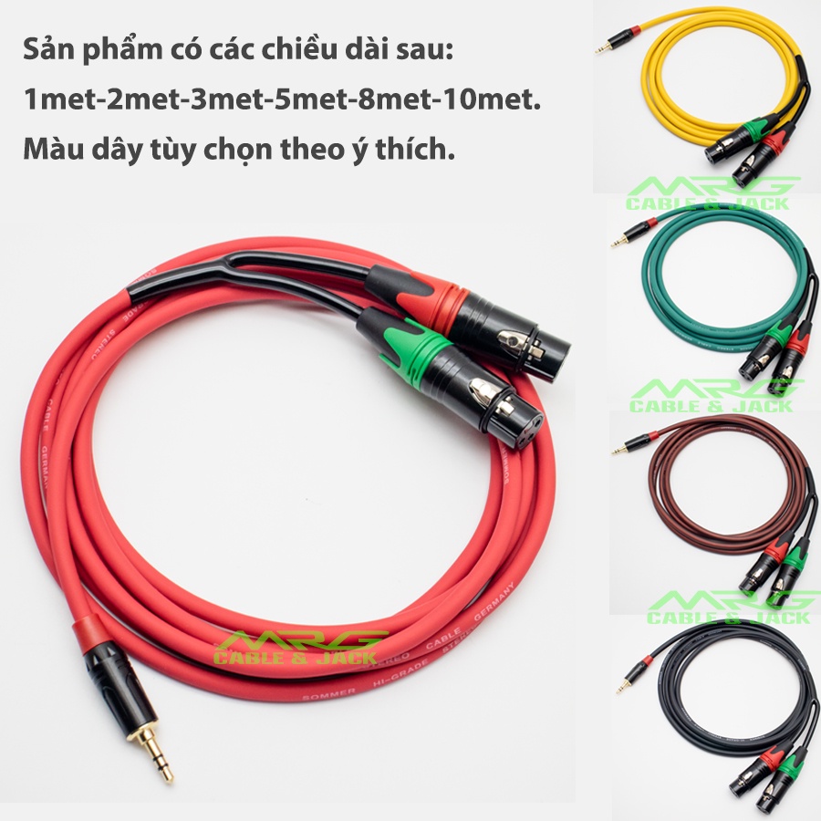 Dây 2 Đầu Canon Cái Ra Jack 3.5, dài 10met-8met-5met-3met-2met-1met, cáp kết nối âm thanh