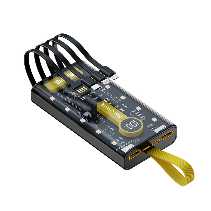Sạc Siêu Nhanh 66W 20000MAh Cáp Tự Dây Điện Dung Tích Lớn, In Logo Nguồn Điện Di Động Trong Suốt Quà Tặng - 2
