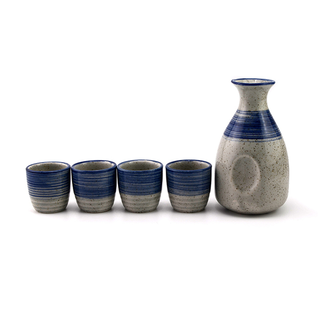 yingke 5pcs/set Ceramics Sake Cup Jug Japan One Pot Of Four Cups Wineglass Set Winebowl Small Ceramic Wine Glass