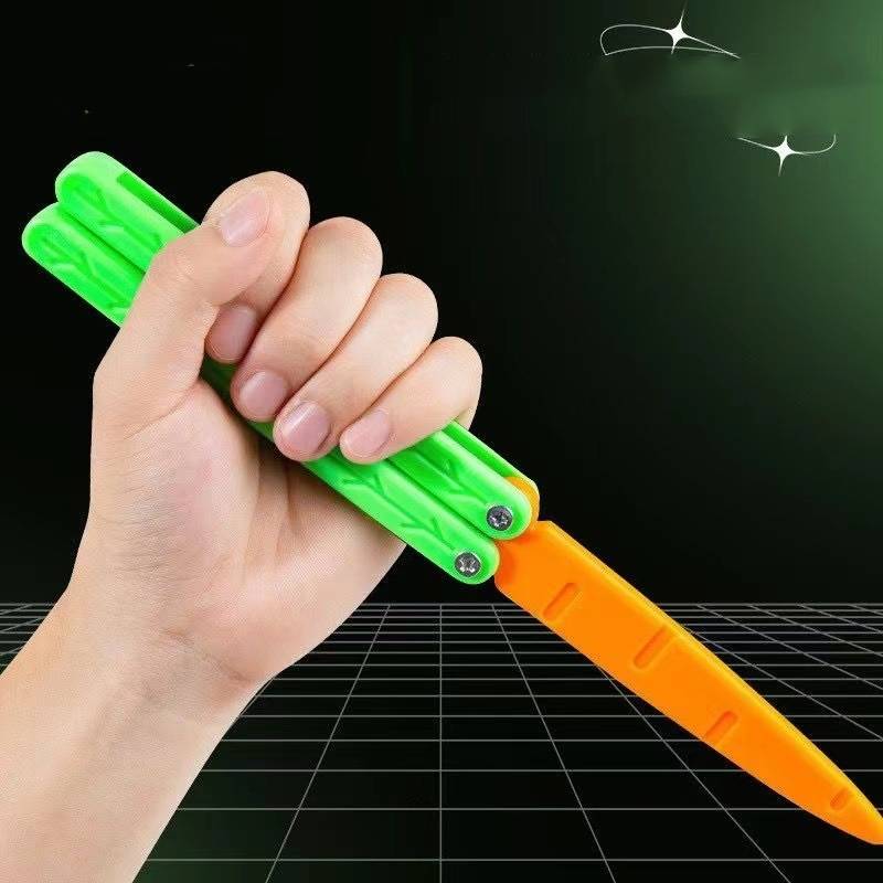 YT radish toy glow-in-the-dark decompression toy turnip knife butterfly knife 3d Gravity printing TY