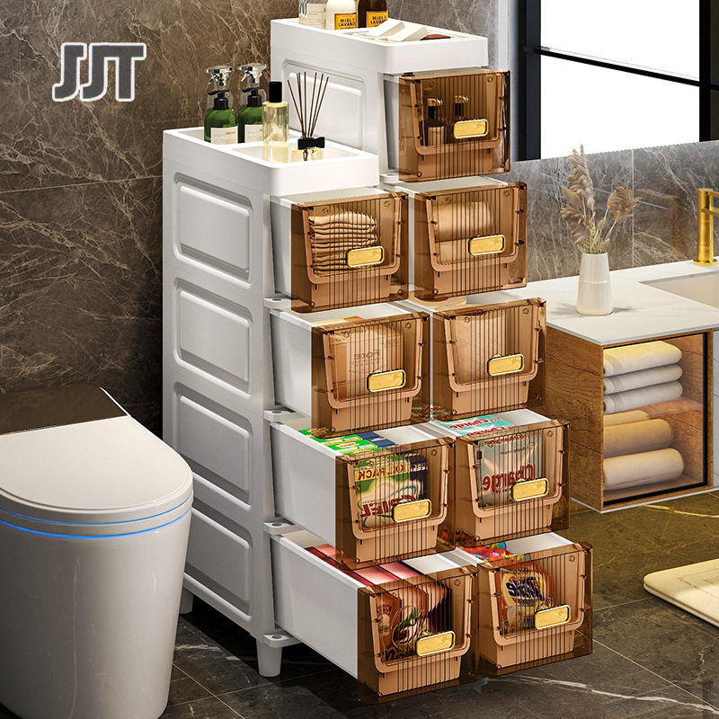 JJT Tủ lưu trữ tủ khóa phòng tắm kẽ hở Tủ lưu trữ khe ngăn kéo tủ khóa trong kệ bếp phòng tắm