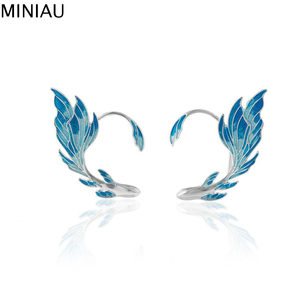 MINIAU Cá tính Hoài cổ Thiết kế thời trang Nữ Khuyên tai xỏ lỗ Bông tai kẹp Móc tai Kẹp xương tai Hàn Quốc Khuyên tai ELF Khuyên tai Yêu Tinh Bông tai nữ