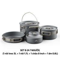 Bộ Nồi Dã Ngoại Naturehike CNK2450CF010 Nhôm 3 Lớp – Bộ Nấu Ăn Camping Gọn Nhẹ Leo Núi Cắm Trại