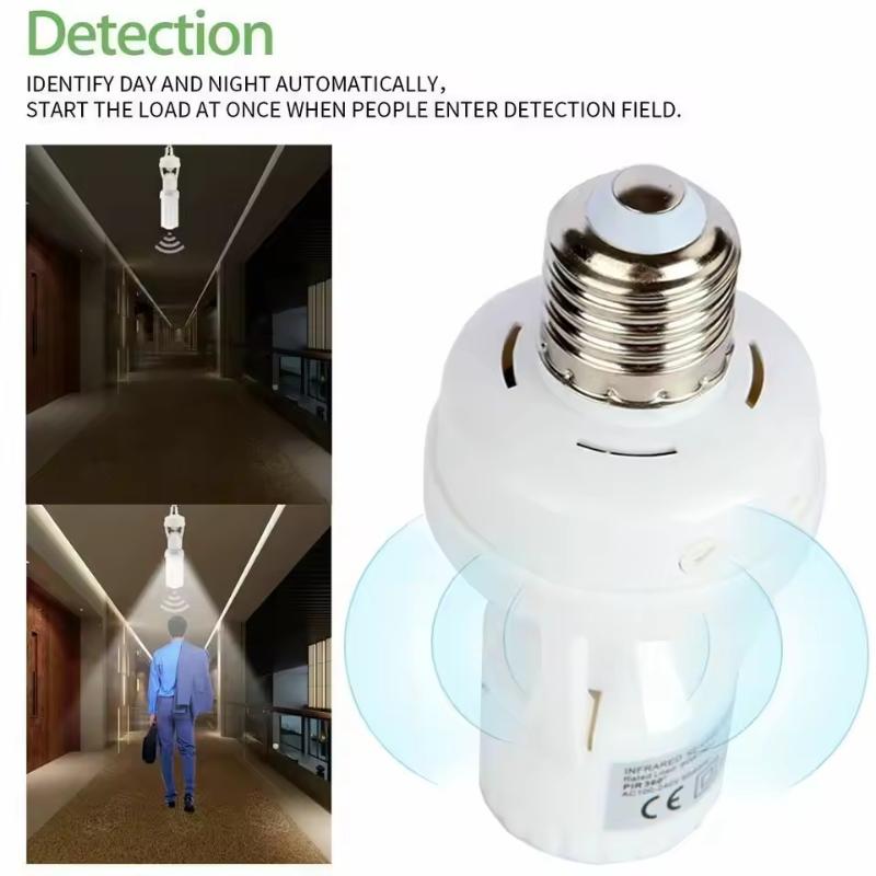 Store HHDKE4 Ac 85-265V cảm ứng con người giữ đèn PIR cảm biến chuyển động chậm trễ thời gian điều chỉnh chuyển đổi 360 độ dẫn đêm đèn E27 ổ cắm cơ sở