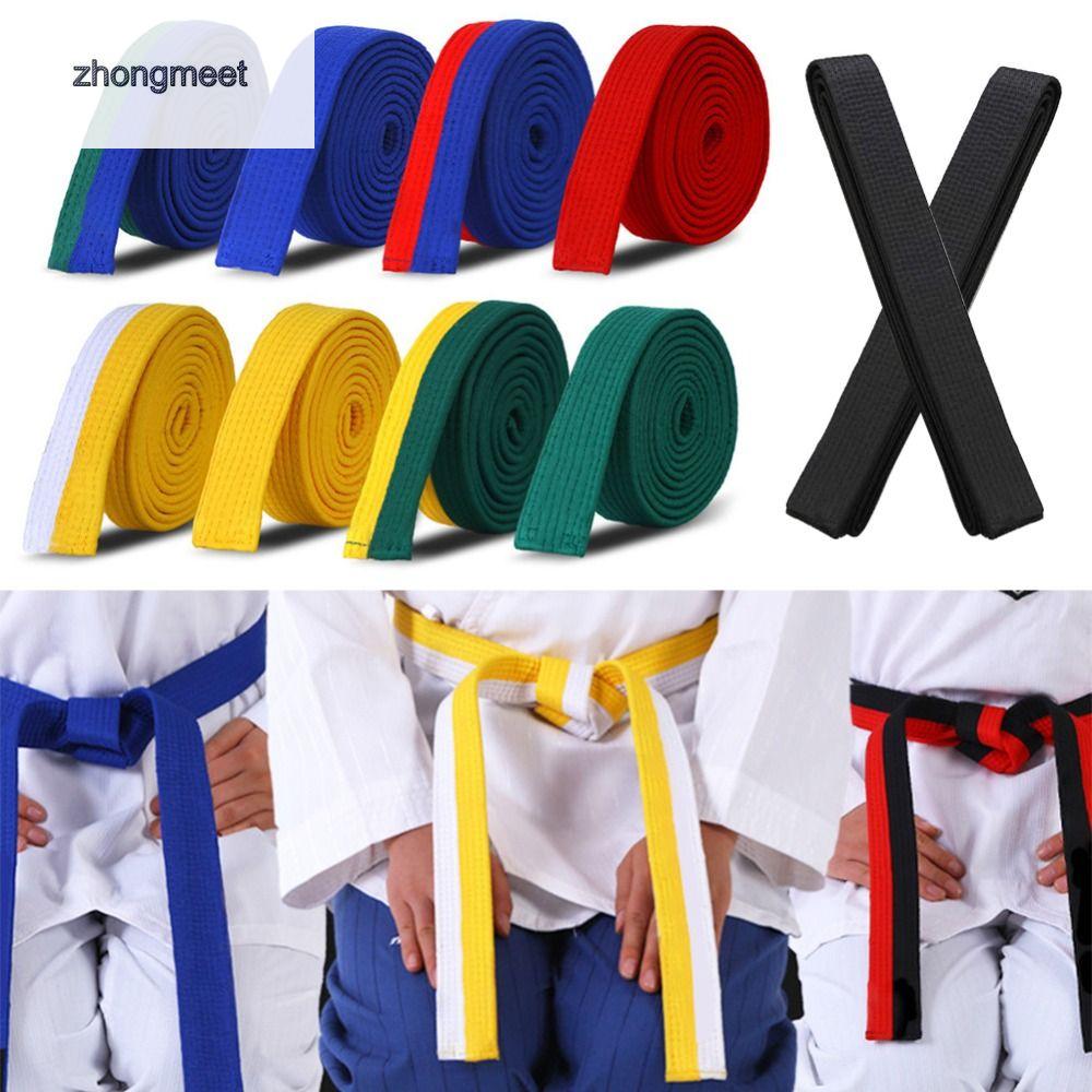ZHONGMEET Cotton sang trọng Taekwondo Chuyên nghiệp Đai phân loại Đai lưng tiêu chuẩn jiu jitsu Thắt lưng bảo vệ Thắt lưng Karate Ruy băng Taekwondo Thắt lưng xếp hạng Xoắn Thắt lưng Taekwondo