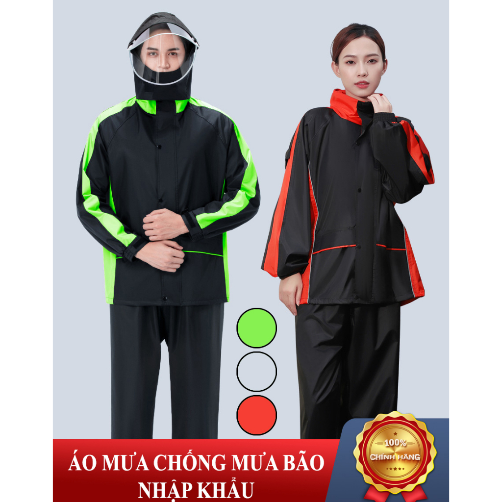 Bộ quần áo mưa 2 lớp nhập khẩu cao cấp siêu chống thấm mưa bão