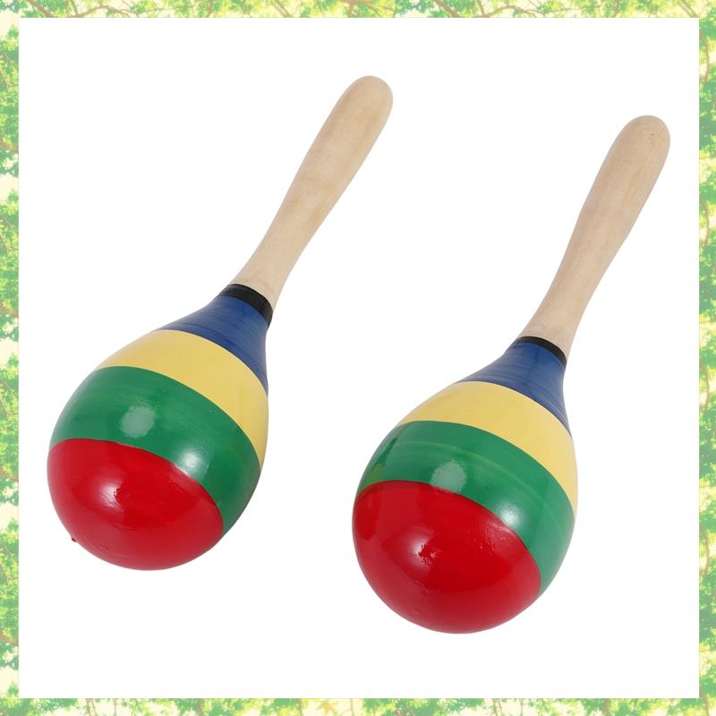 Maracas Hand Percussion Rattles, Wooden Rumba Shaker Musical Instrument for Kids Adults, Set of 2