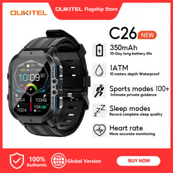 OUKITEL BAMBOOINN C26 AOD Smart Watch For Men AMOLED 2'' Screen Bluetooth Call Electronic IP69K 5ATM Waterproof Men's Smartwatch