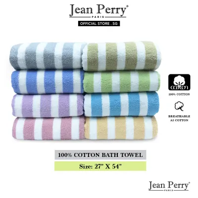 Jean Perry Tokyo Stripe Cotton Bath Towel / Bath / Bath Towel / Bathroom / Gym Towel / Sports Towel / Soft Towel / Bright Color Towel