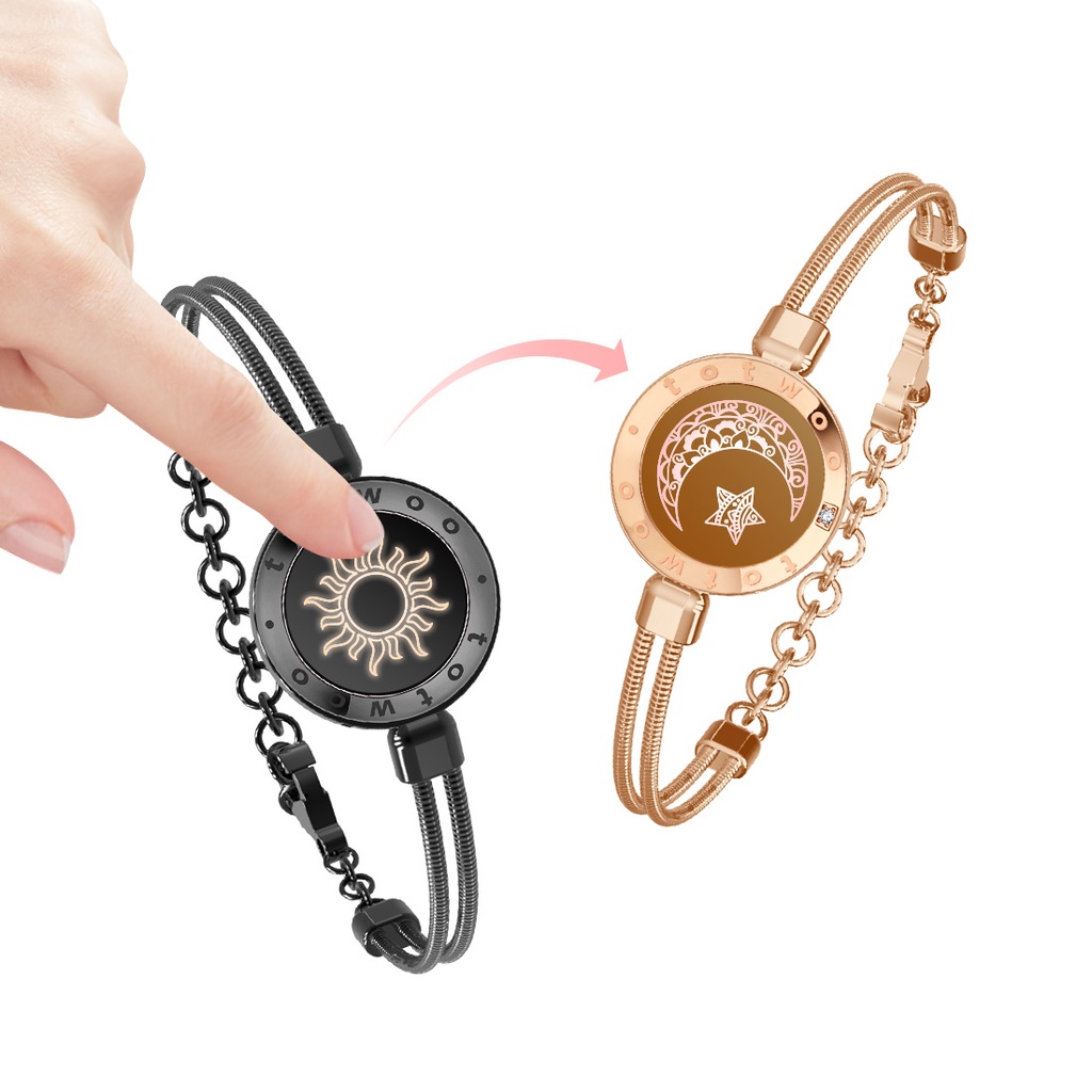 2PCS long distance touch bracelets bracelets for couples bluetooth pairing  jewelry long distance relationship gifts for boyfriend and girlfriend  jewelry set Stainless Steel Glass no gemstone  Amazonin Jewellery