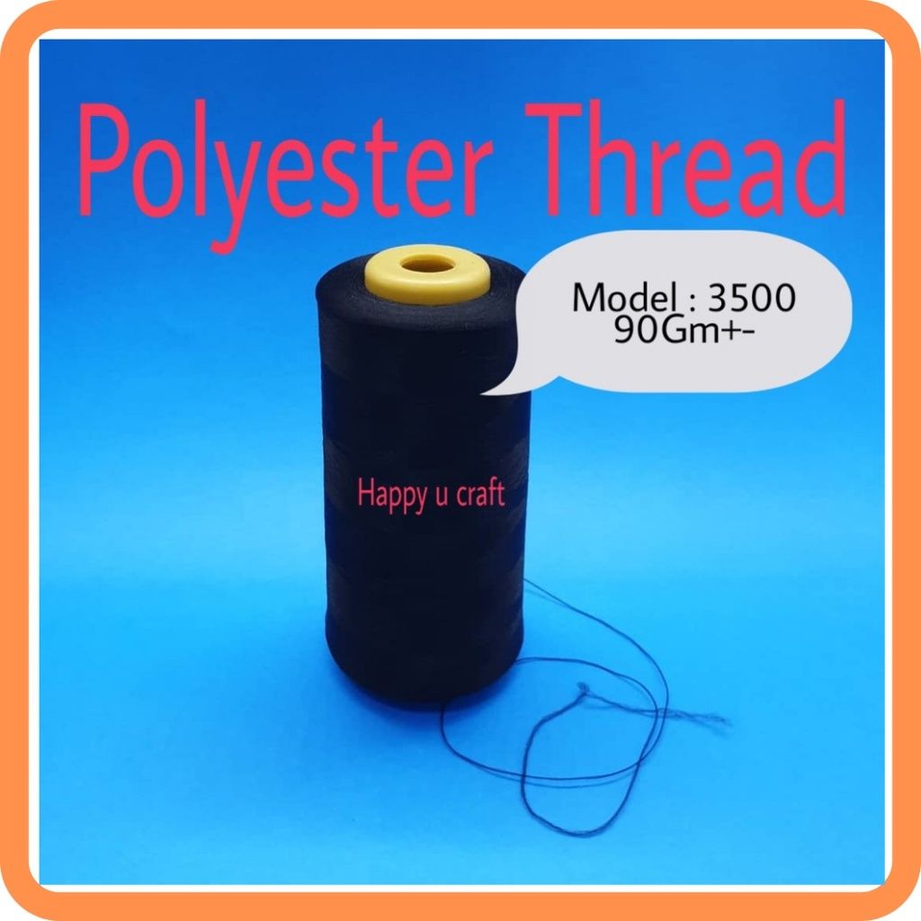 Spun Polyester Thread Black (90gm+-) / Benang Jahit Biasa Hitam (90gm+-) / Made In Malaysia