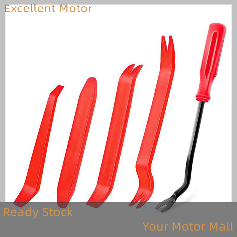 Excellent Ready Stock 5 cái bộ Phụ kiện tự làm khóa xe ô tô công cụ tháo gỡ âm thanh xe hơi Bảng điều khiển cửa nội thất tháo gỡ trình điều khiển thanh nâng lên