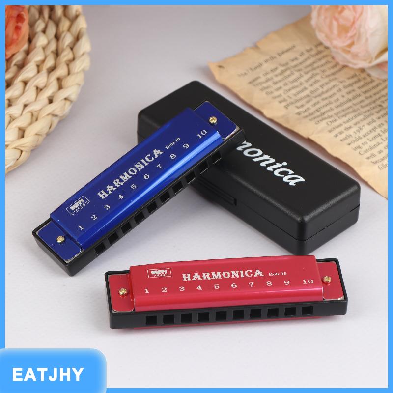 EATJHY Harmonica Key của C 10 Lỗ Diatonic Harmonica C Với Trường Hợp Cho Người Mới Bắt Đầu Sinh Viên Trẻ Em Quà Tặng Blues Với Trường Hợp