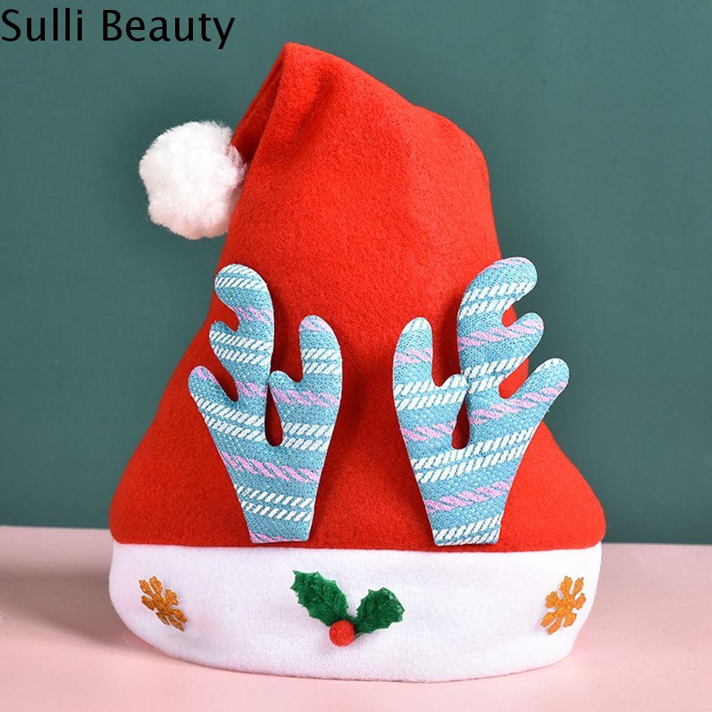 SULLI Ông già Noel Quà tặng Đồ dùng dự tiệc Cho trẻ em người lớn Xmas Trang chủ Mũ giáng sinh Đồ trang trí giáng sinh Đồ trang trí giáng sinh Mũ giáng sinh Mũ ông già Noel