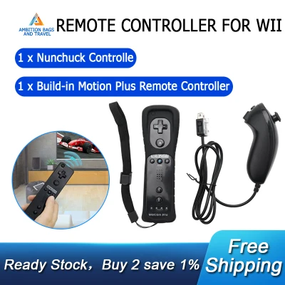 Built-In Motion Plus Remote Controller Nunchuk Gamepad for Nintendo Wii Joystick Wireless Remote Controle Joypad