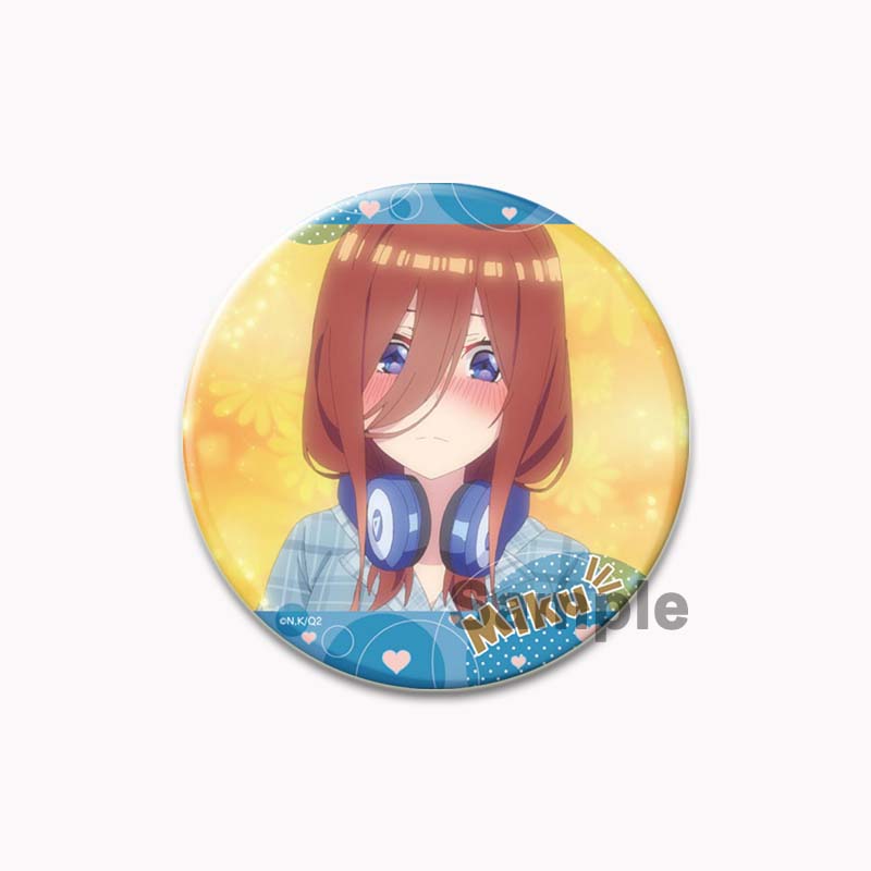 32/44/58mm Anime Brooch Pin Cartoon Figure Nakano Yotsuba/Nino Button Pin Cosplay Souvenir Fans Gift