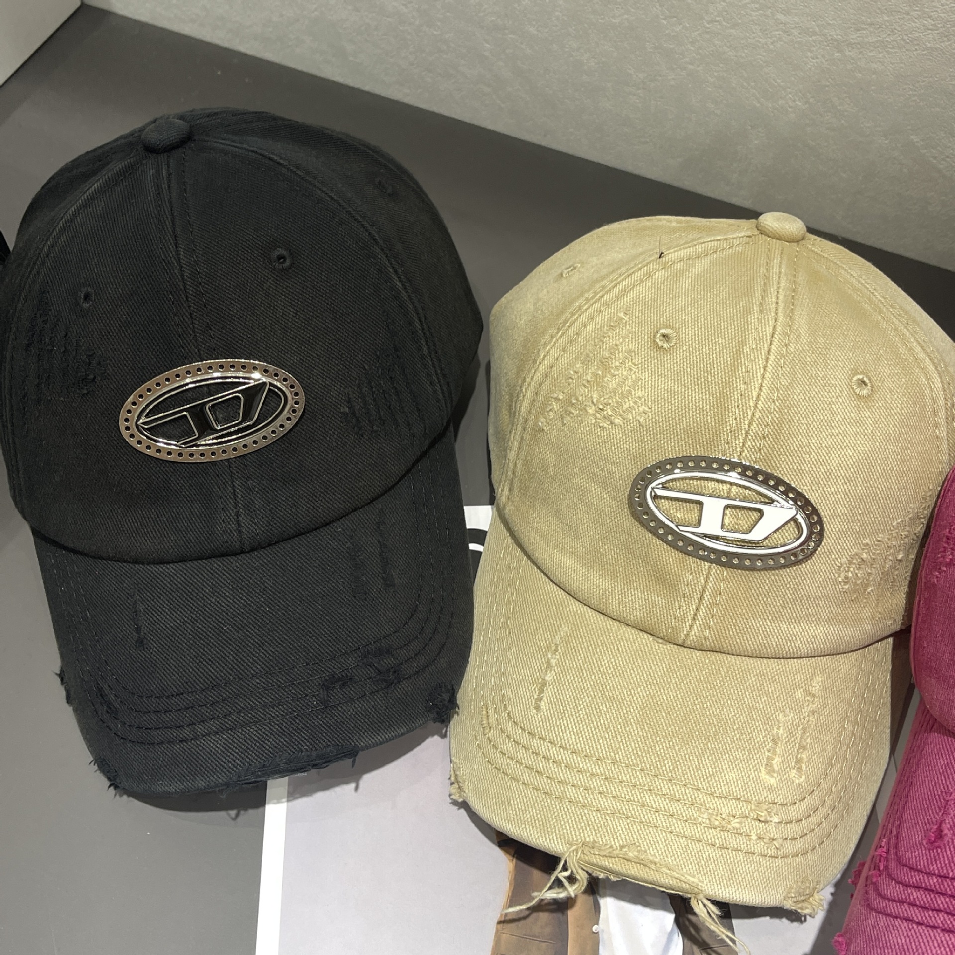 [new tide] Korean Style R Washed Baseball Cap Men's Ripped Distressed Soft Peaked Cap Fashion Trendy Unique Sun Hat Female