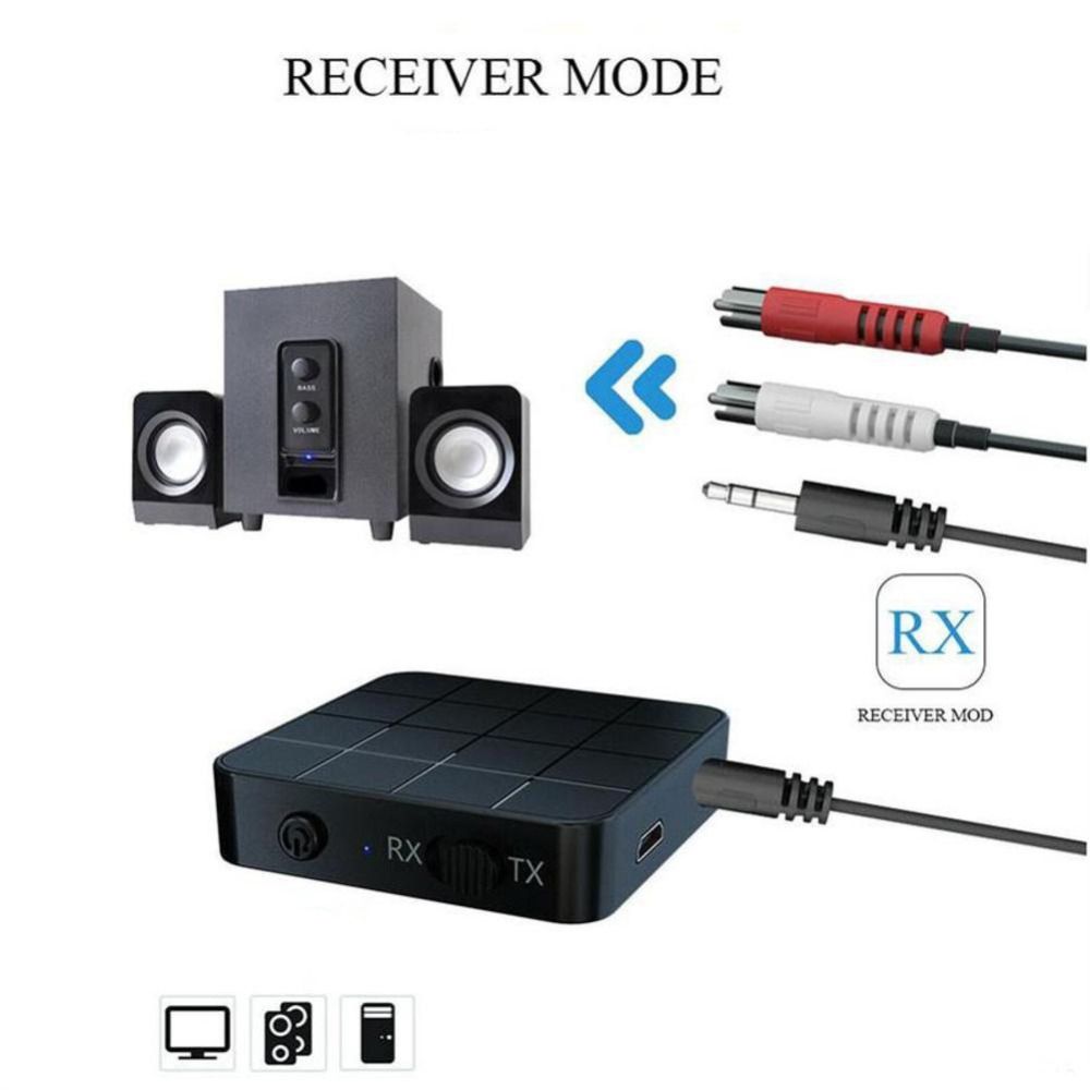 TU3Y Bluetooth 5.0 Bộ thu phát âm thanh với micro 3.5mm Thiết kế 2 trong 1 Bộ chuyển đổi RCA HD Kết nối RCA Bộ chuyển đổi Bluetooth máy tính cá nhân