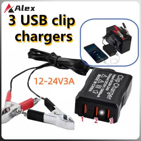 5V 3A USB Clip Charger for DC12V/24V Systems