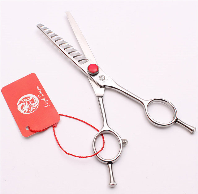 【Fast and Reliable Shipping】 6 17.5cm Jp 440c Purple Dragon Human Hair Scissors Hairdressing Thinning Shears 10 Teeth 40% Thinning Rate Styling Tools Z2006 - 4