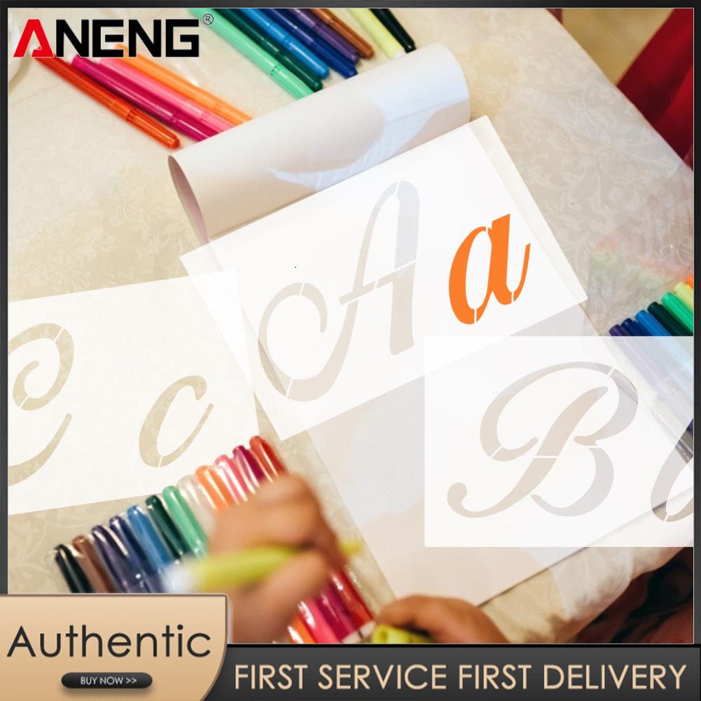 ANENG Aibesy แม่แบบงานฝีมือศิลปะสำหรับสัตว์เลี้ยงตัวอักษรและตัวเลขแม่พิมพ์ที่นำมาใช้ใหม่ได้ซักได้ลายฉลุตัวอักษรเป็นมิตรต่อสิ่งแวดล้อม45ชิ้นสำหรับวาดภาพอุปกรณ์สำหรับตัดสมุดภาพผ้าไม้แกะสลักตกแต่งประตูป้ายบ้าน