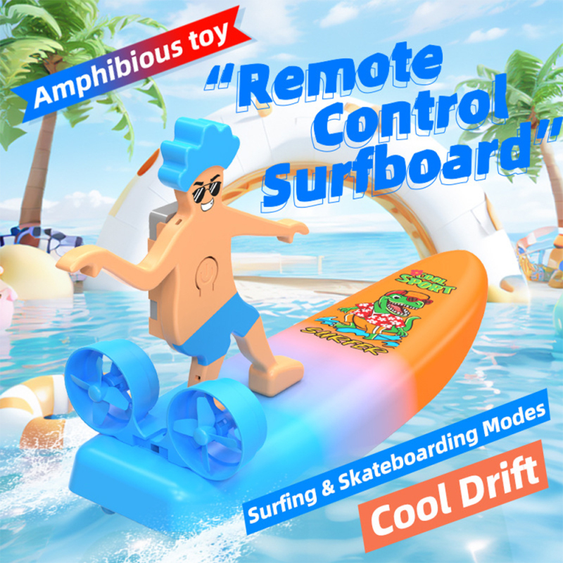 Kids Water Paddle Boat 2.4G RC Boat Waterproof Dual Mode Remote Control Surfboard Electric Toy Gifts For Boys Girls ราคา 562 บาท*ส่งฟรี