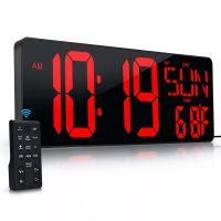 Large Digital Wall Clock LED Display Timer Wall Clock Digital 17.2 Inch with Date Week Auto Adjustable Brightness EU Plug