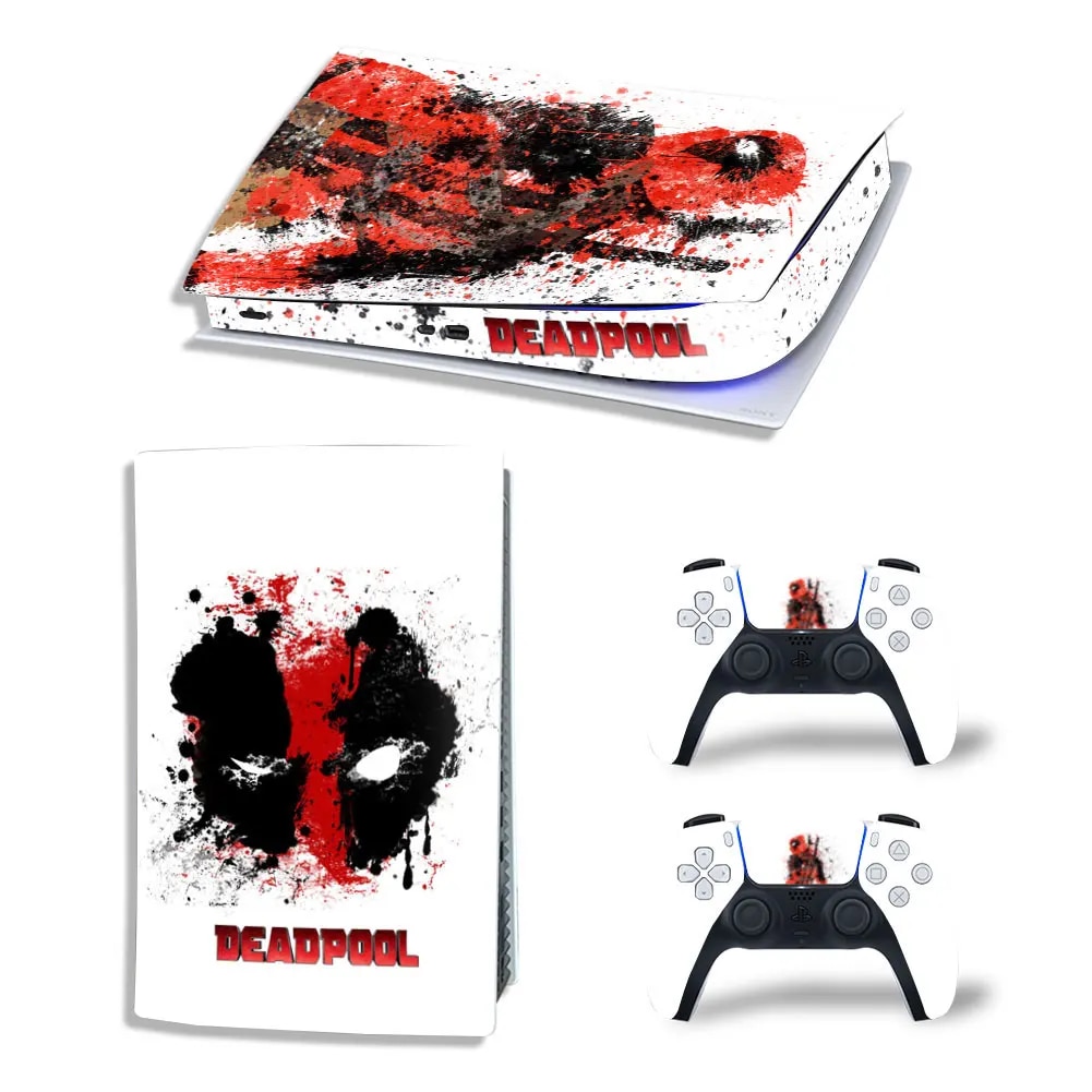 【Big-promotion】 Deadpool Ps5 Digital Edition Skin Sticker Decal Cover For 5 Console And 2 Controllers Ps5 Skin Sticker Vinyl